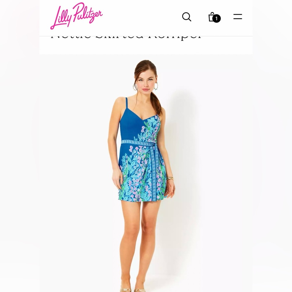 Lilly Pulitzer Blue One Shoulder Sundress